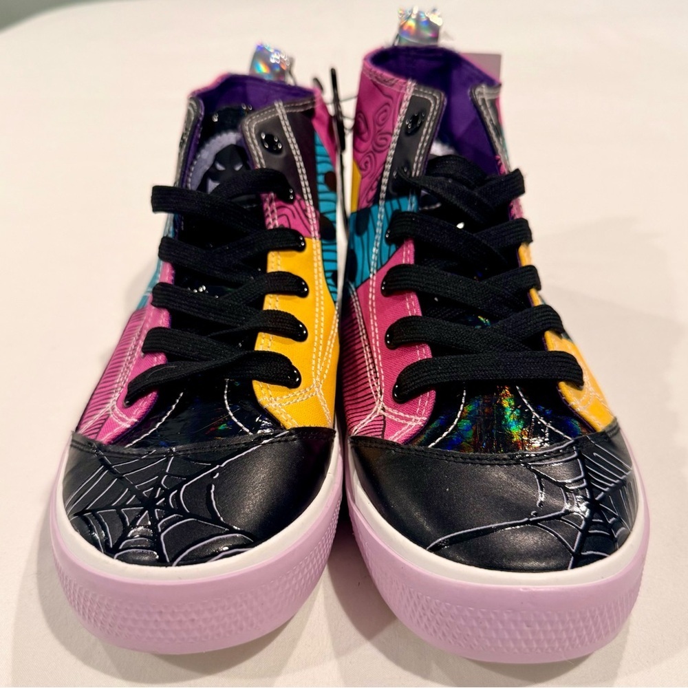 New The Nightmare Before Christmas Sneakers Womens 8.5 High Tops Jack and Sally - Picture 2 of 8